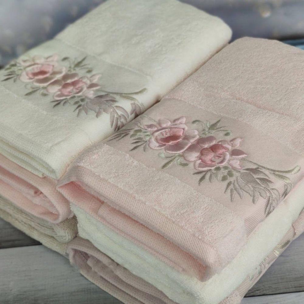Набір рушників, 6 шт, 70x140 см, Pupilla Eva Rose / Набір рушників із бавовни / Комплект рушників