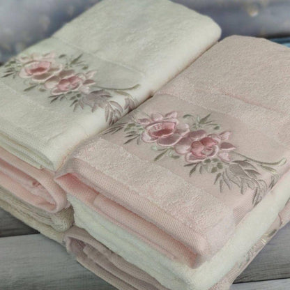 Набір рушників, 6 шт, 70x140 см, Pupilla Eva Rose / Набір рушників із бавовни / Комплект рушників