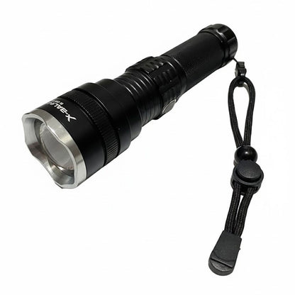 Ручний ліхтар акумуляторний з функцією Zoom, від 1х18650, BL-858-P50, Чорний / Потужний ліхтарик / Світлодіодний ліхтарик