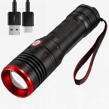 Ручний ліхтар акумуляторний, від USB, BL-A02-P50, Чорний / Тактичний ліхтарик світлодіодний / Ліхтарик ручний