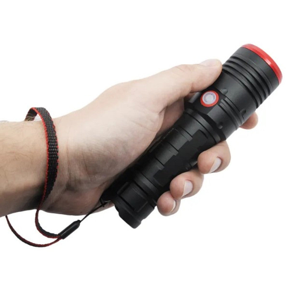 Ручний ліхтар акумуляторний, від USB, BL-A02-P50, Чорний / Тактичний ліхтарик світлодіодний / Ліхтарик ручний
