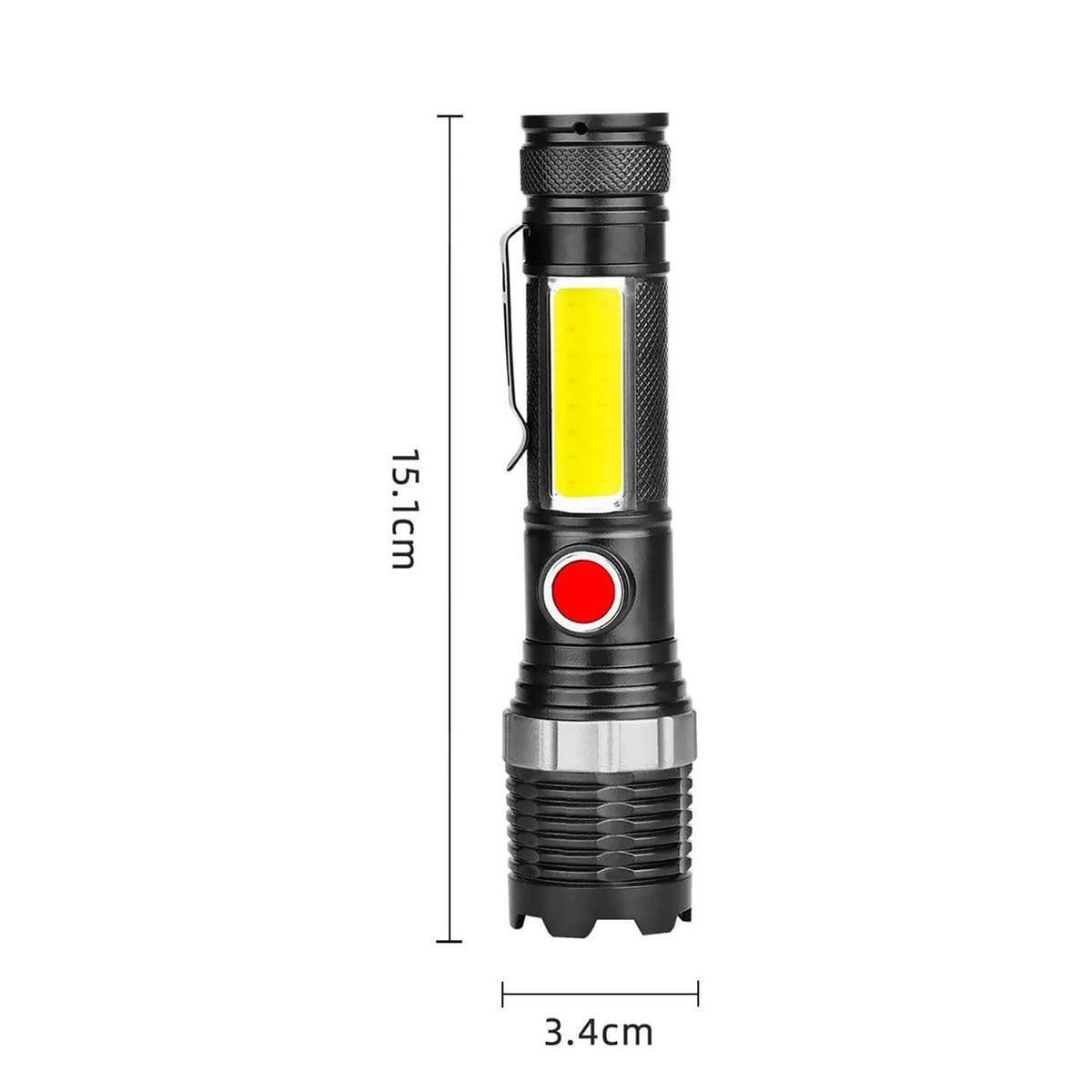 Акумуляторний ліхтар ручний c Zoom, LED + COB, ED31879 (BL669), Чорний / Ліхтар з бічним світлом / Світлодіодний ліхтарик
