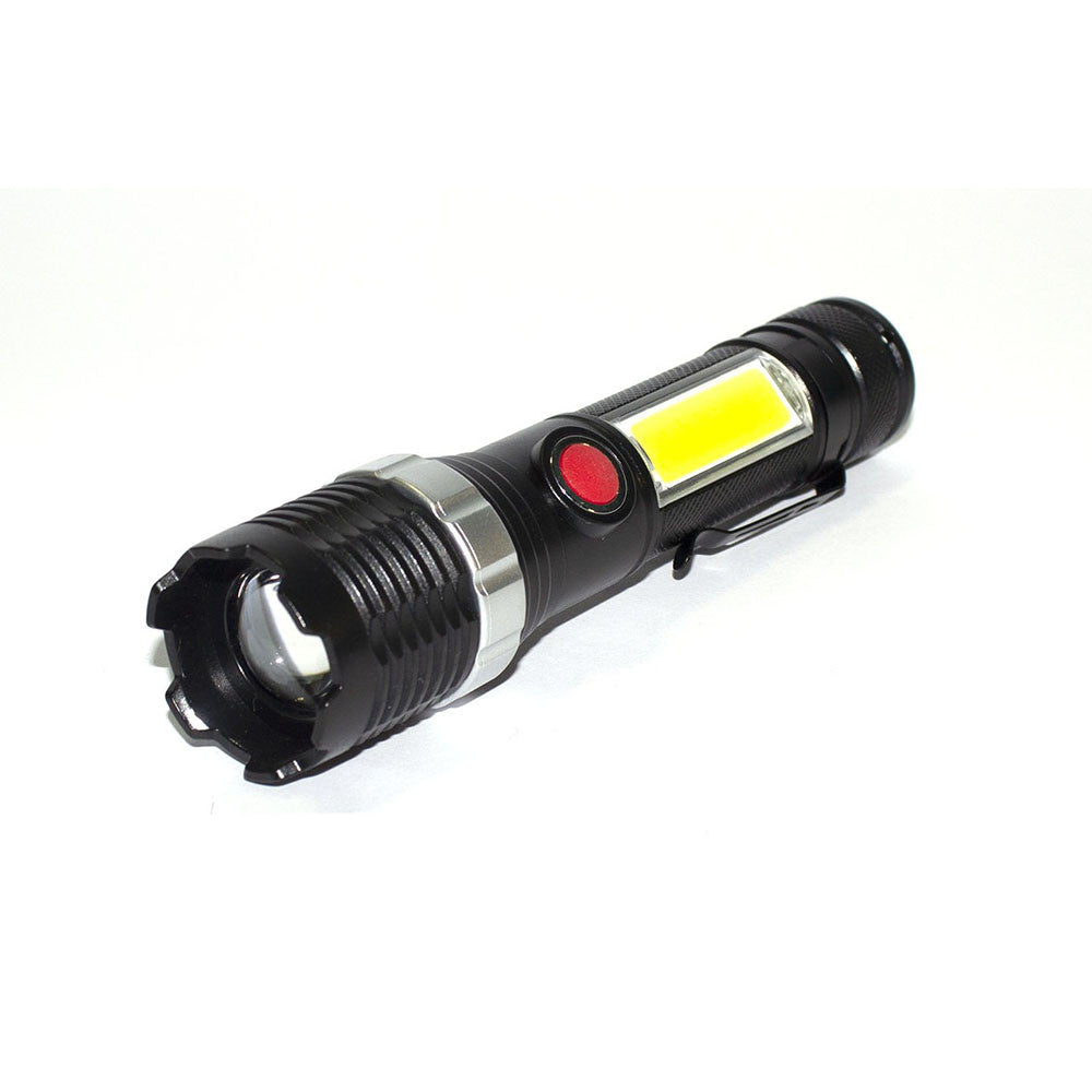 Акумуляторний ліхтар ручний c Zoom, LED + COB, ED31879 (BL669), Чорний / Ліхтар з бічним світлом / Світлодіодний ліхтарик