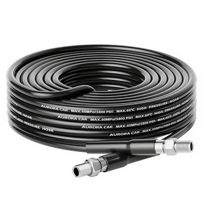Шланг для очищення каналізації 10м + 3 насадки, 5000PSI, Чорний / Каналізаційний шланг / Шланг для каналізації