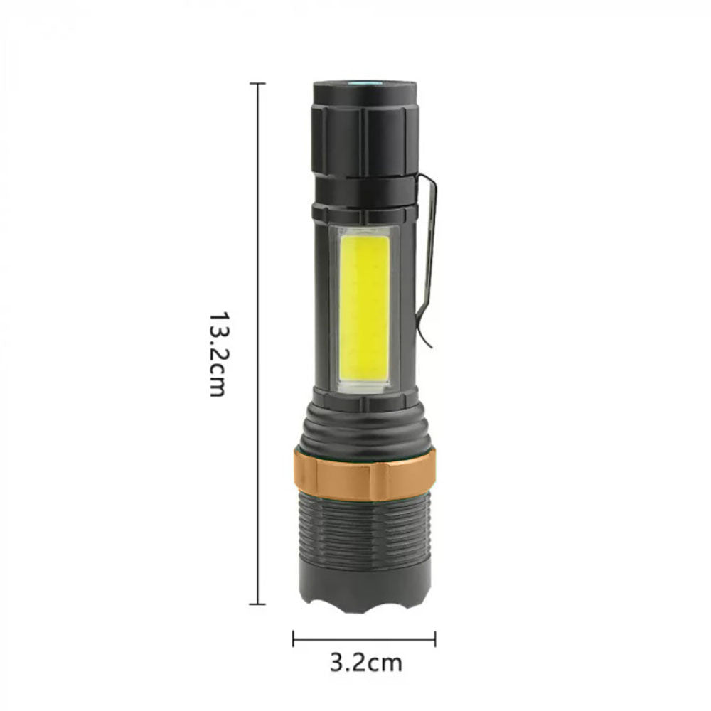Акумуляторний ліхтар ручний c Zoom та бічним світлом, ED31880 (BL659), Чорний / LED ліхтар / Світлодіодний ліхтарик ручний