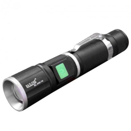 Ручний ліхтар акумуляторний від USB, BL548 T6, Чорний / LED ліхтар тактичний / Світлодіодний ліхтар ручний