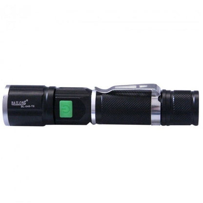 Ручний ліхтар акумуляторний від USB, BL548 T6, Чорний / LED ліхтар тактичний / Світлодіодний ліхтар ручний