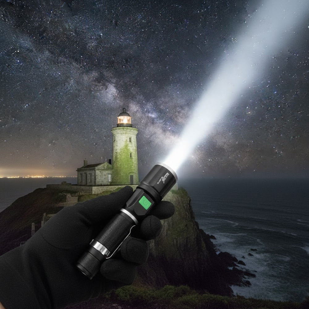 Ручний ліхтар акумуляторний від USB, BL548 T6, Чорний / LED ліхтар тактичний / Світлодіодний ліхтар ручний