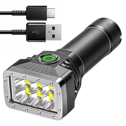 Ручний ліхтар акумуляторний, 4 режими, від USB, LY-001, Чорний / Світлодіодний ліхтарик на акумуляторі / LED ліхтар