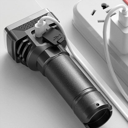 Ручний ліхтар акумуляторний, 4 режими, від USB, LY-001, Чорний / Світлодіодний ліхтарик на акумуляторі / LED ліхтар