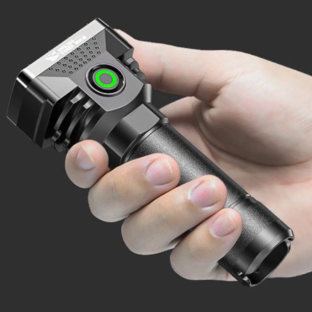 Ручний ліхтар акумуляторний, 4 режими, від USB, LY-001, Чорний / Світлодіодний ліхтарик на акумуляторі / LED ліхтар