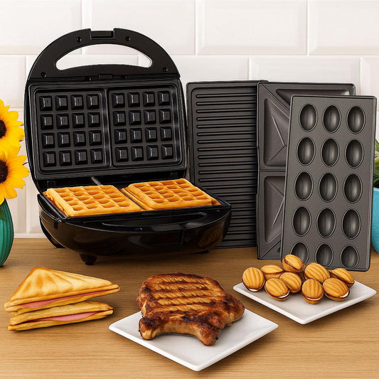 Сендвічниця 4 в 1 DOMOTEC MS-7704 / Вафельниця / Гриль / Горішниця / Бутербродниця