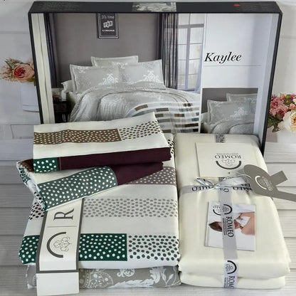 Постільна білизна сатинова, Євро розмір, подарункова упаковка, Romeo Home Kaylee / Набір постільної білизни