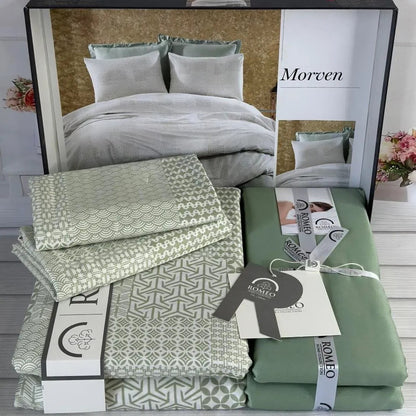 Постільна білизна сатинова, Євро розмір, подарункова упаковка, Romeo Home Morven / Комплект постільної білизни