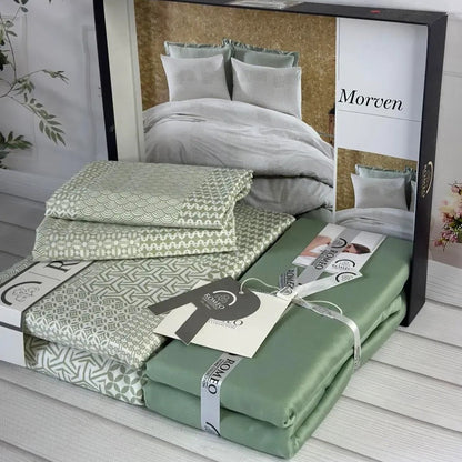 Постільна білизна сатинова, Євро розмір, подарункова упаковка, Romeo Home Morven / Комплект постільної білизни