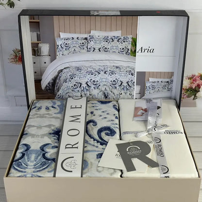 Комплект постільної білизни з сатину, Євро розміру, Aria, Romeo home / Сатинова білизна постільна