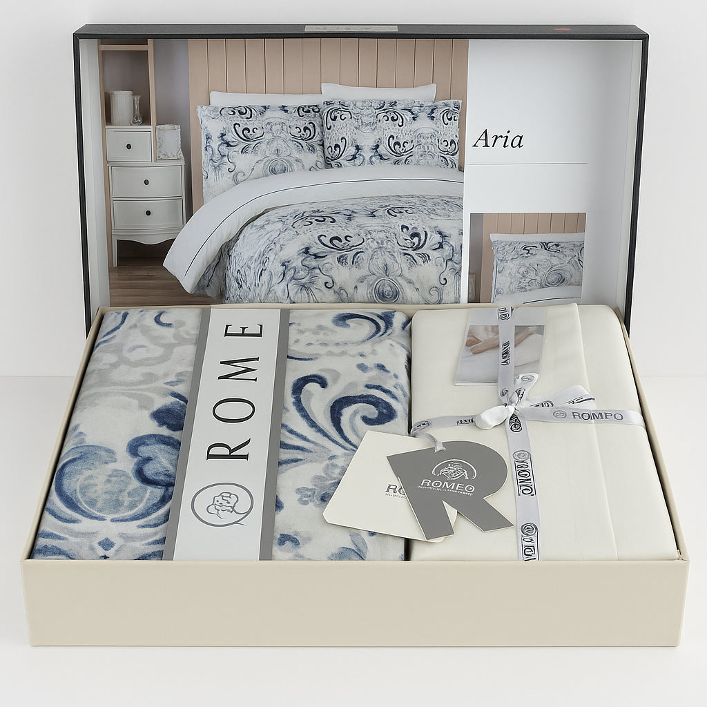 Комплект постільної білизни з сатину, Євро розміру, Aria, Romeo home / Сатинова білизна постільна
