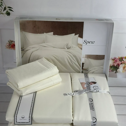 Постільна білизна сатинова, однотонна, євро, Romeo Home Spew / Комплект білизни із бавовни