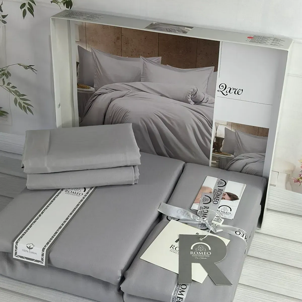 Набір постільної білизни сатиновий, Євророзмір, Romeo Home Qxw / Комплект постільної білизни бавовняний / Постільна білизна