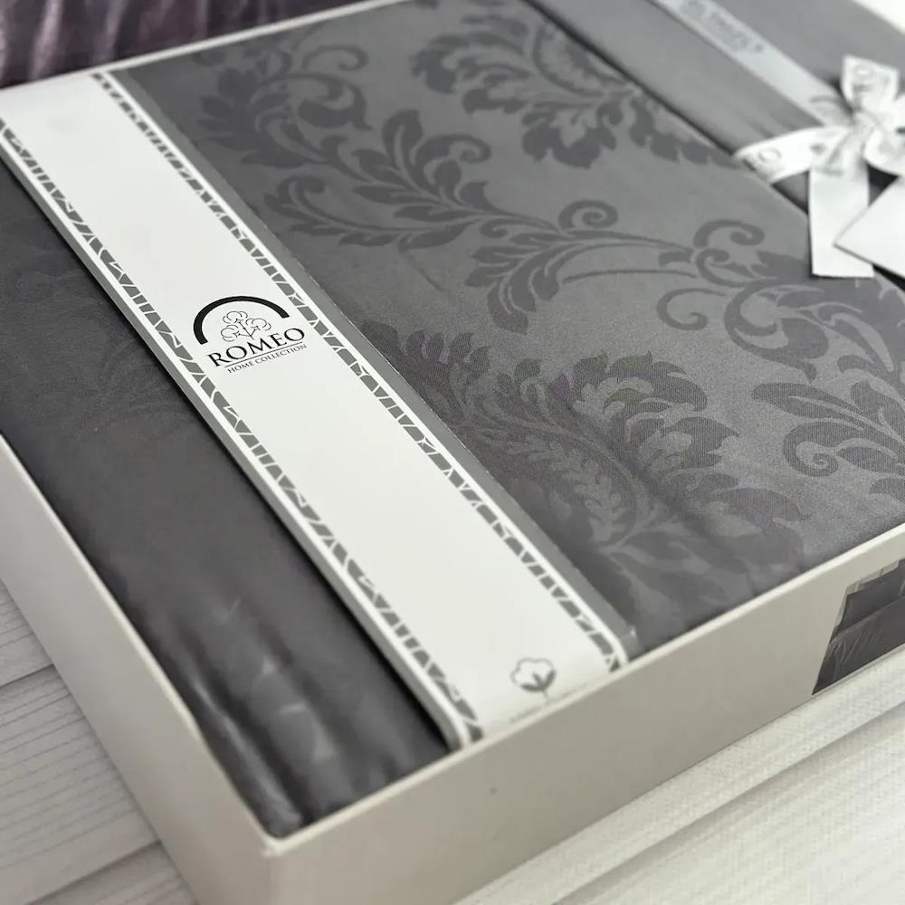 Жакардова постільна білизна, Євро розмір, Romeo home Ramses Grey / Набір постільної білизни