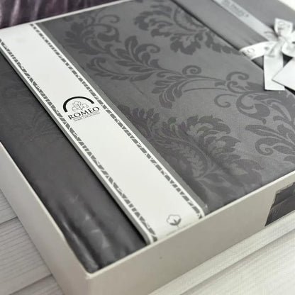 Жакардова постільна білизна, Євро розмір, Romeo home Ramses Grey / Набір постільної білизни