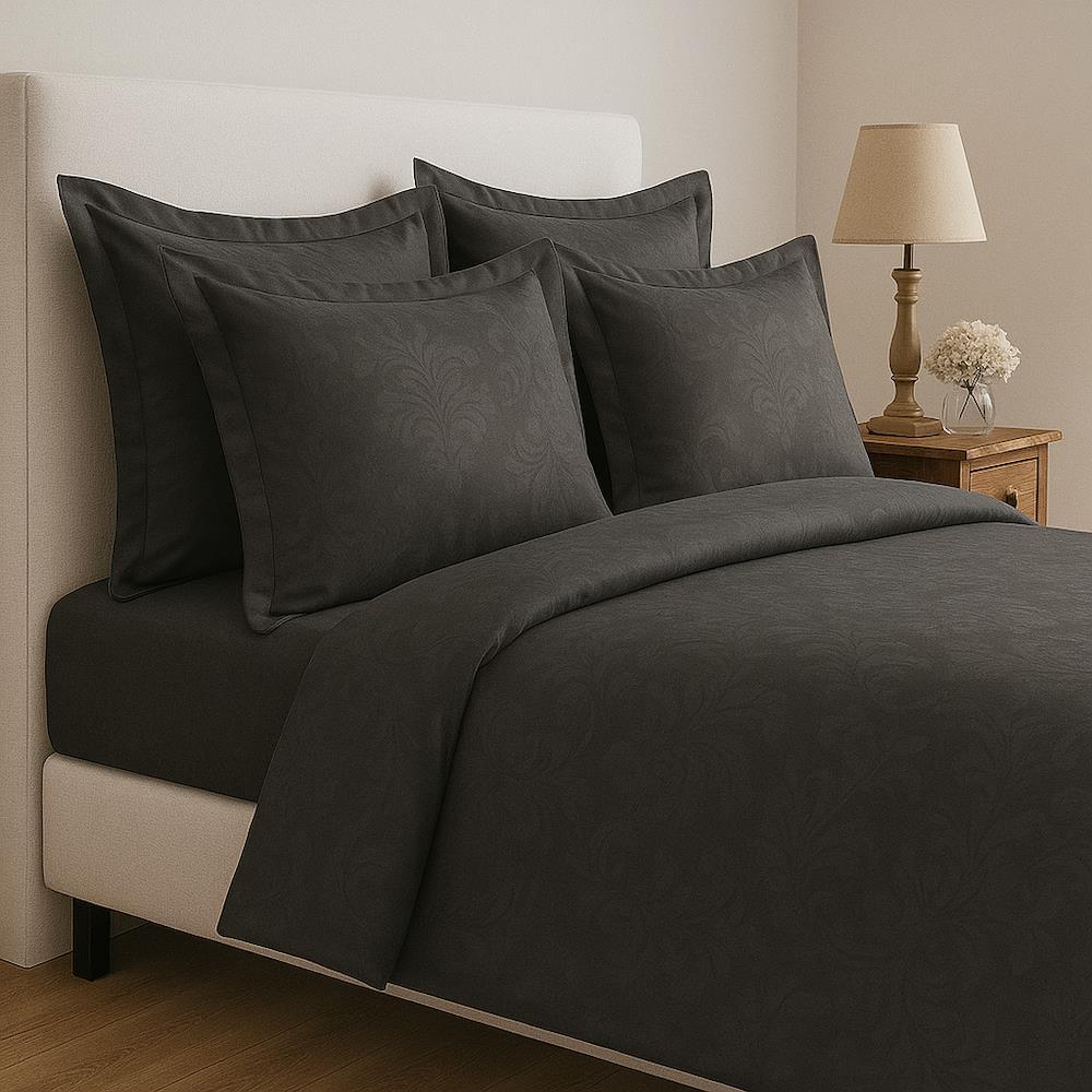 Жакардова постільна білизна, Євро розмір, Romeo home Ramses Grey / Набір постільної білизни