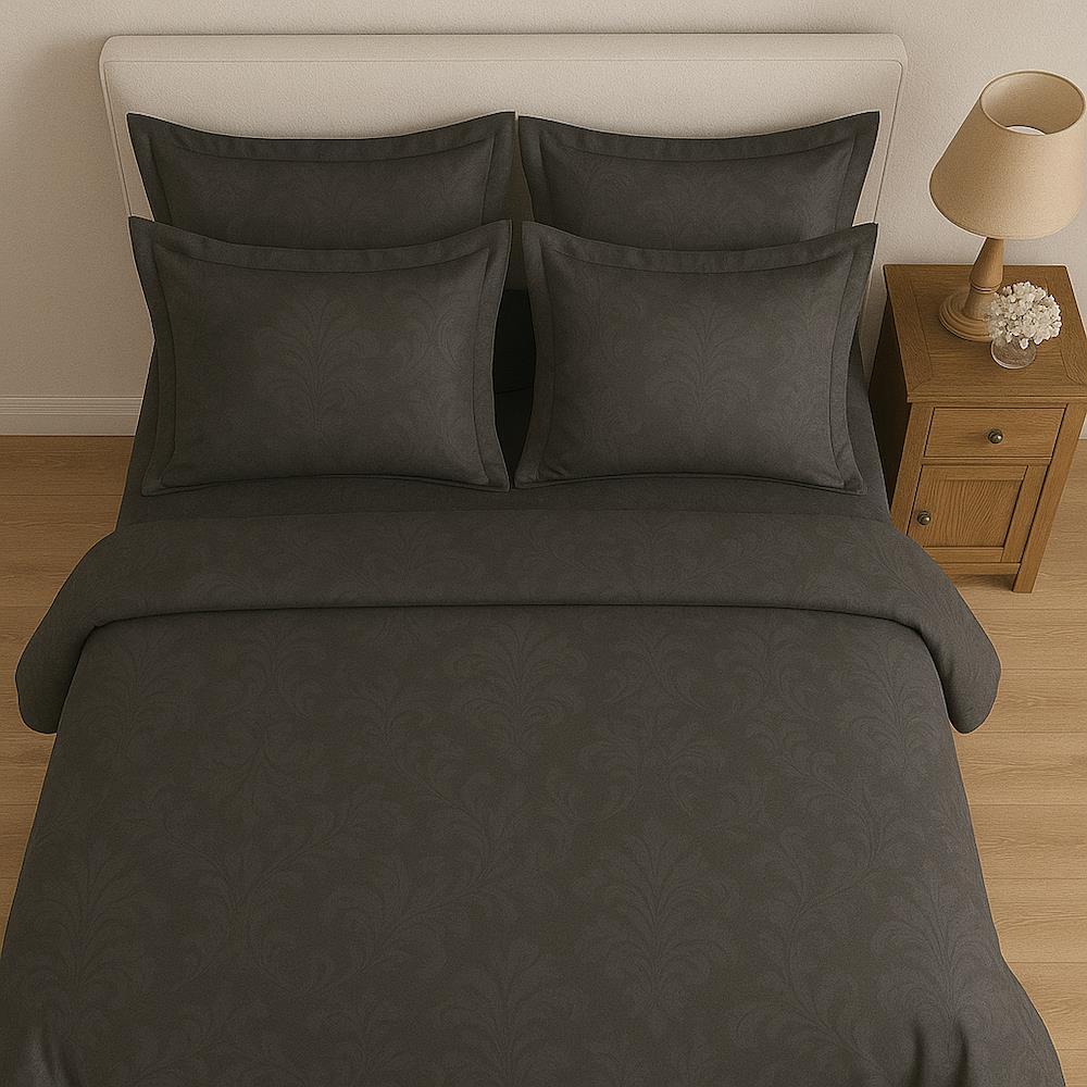 Жакардова постільна білизна, Євро розмір, Romeo home Ramses Grey / Набір постільної білизни