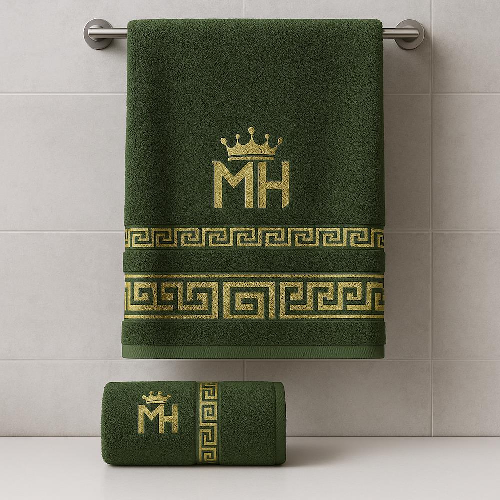 Набір рушників 2в1, 50x90см, 70x140см, Moz versace persik, / Комплект махрових рушників / Рушники для лазні