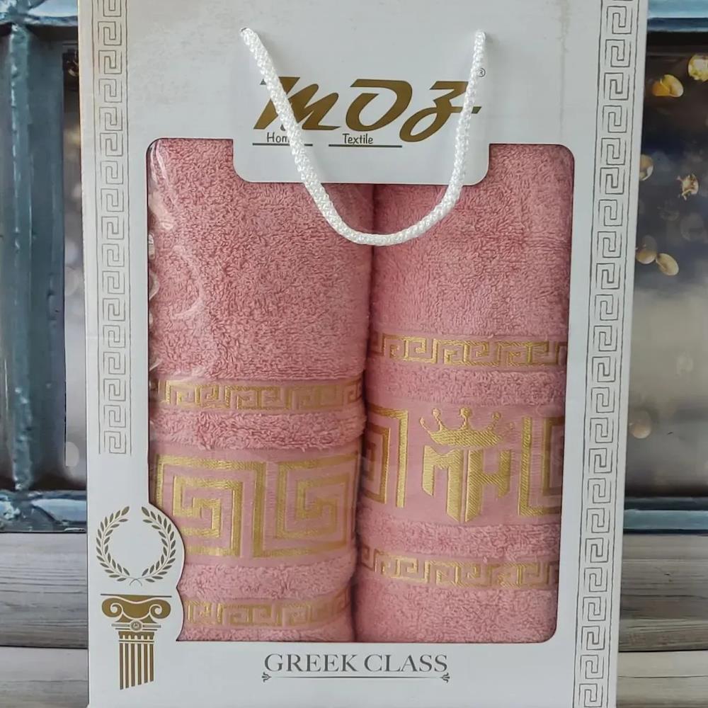 Набір рушників 2в1, 50x90см, 70x140см, Moz versace persik, / Комплект махрових рушників / Рушники для лазні
