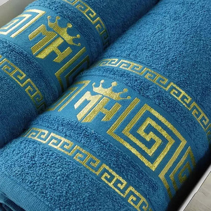 Набір рушників 2в1, 50x90см, 70x140см, Moz versace persik, / Комплект махрових рушників / Рушники для лазні
