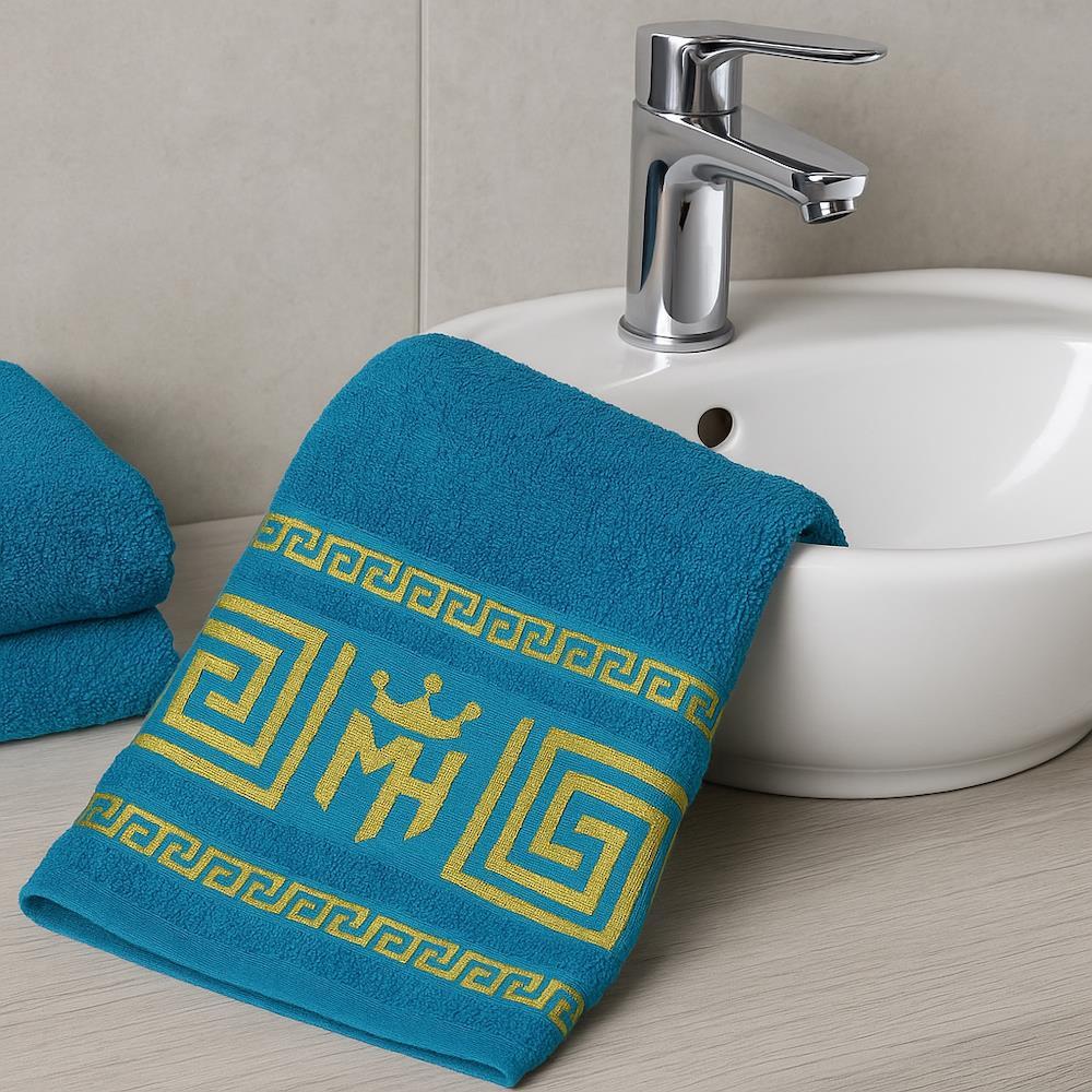 Набір рушників 2в1, 50x90см, 70x140см, Moz versace persik, / Комплект махрових рушників / Рушники для лазні
