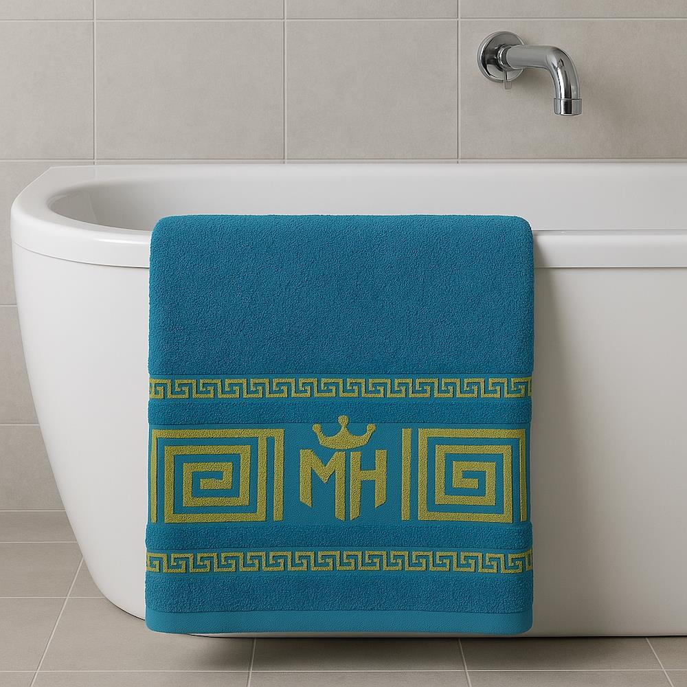 Набір рушників 2в1, 50x90см, 70x140см, Moz versace persik, / Комплект махрових рушників / Рушники для лазні