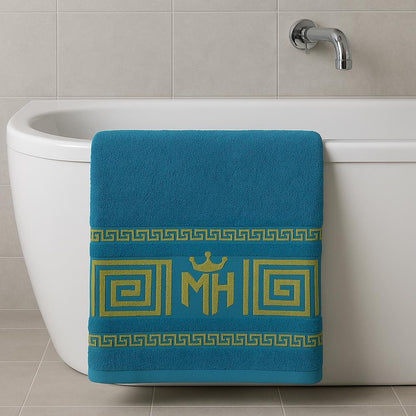 Набір рушників 2в1, 50x90см, 70x140см, Moz versace persik, / Комплект махрових рушників / Рушники для лазні