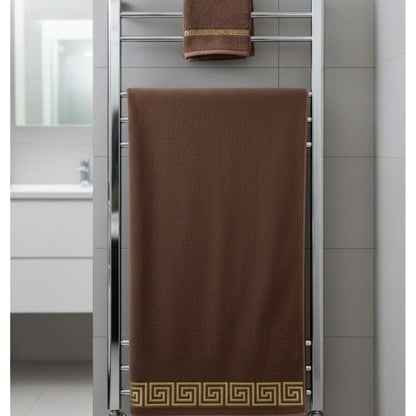 Набір рушників 2в1, 50x90см, 70x140см, Moz versace persik, / Комплект махрових рушників / Рушники для лазні