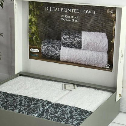 Набір рушників 2в1, 50x90см, 70x140см, Belizza BLZ Goldcase, / Комплект махрових рушників / Рушники для лазні