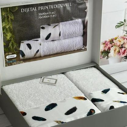 Набір рушників 2в1, 50x90см, 70x140см, Belizza BLZ Goldcase, / Комплект махрових рушників / Рушники для лазні
