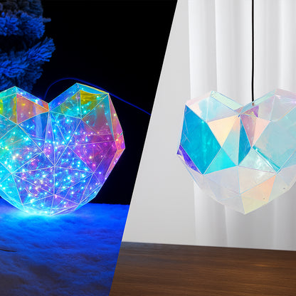 Нічник 3D у вигляді серця з ефектом голограми, 25 см, від батарейок та USB / Голографічне серце з підсвічуванням / Світильник