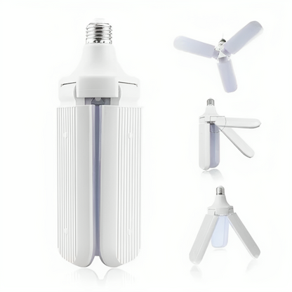 Складна лампа на 3 лопаті 45Вт, з цоколем E27, Fan blade bulb, Білий / Світлодіодна лампочка / Led лампа