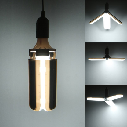 Складна лампа на 3 лопаті 45Вт, з цоколем E27, Fan blade bulb, Білий / Світлодіодна лампочка / Led лампа
