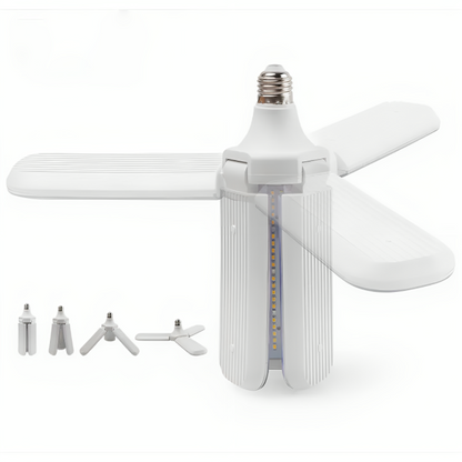 Складна лампа на 3 лопаті 45Вт, з цоколем E27, Fan blade bulb, Білий / Світлодіодна лампочка / Led лампа