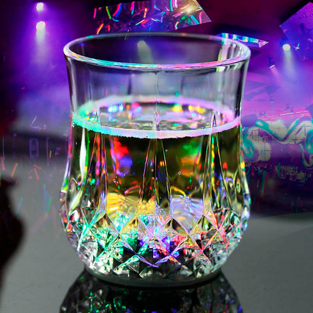 Склянка з LED підсвічуванням, 200 мл FLASH CUP, Прозорий / Склянка з підсвічуванням дна / Стакан, що світиться