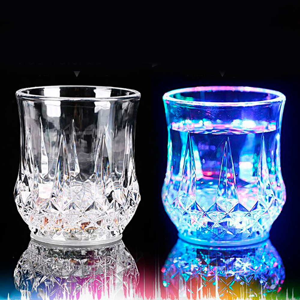 Склянка з LED підсвічуванням, 200 мл FLASH CUP, Прозорий / Склянка з підсвічуванням дна / Стакан, що світиться