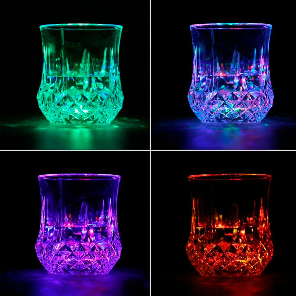 Склянка з LED підсвічуванням, 200 мл FLASH CUP, Прозорий / Склянка з підсвічуванням дна / Стакан, що світиться