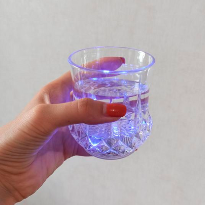Склянка з LED підсвічуванням, 200 мл FLASH CUP, Прозорий / Склянка з підсвічуванням дна / Стакан, що світиться