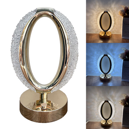 Настільна лампа 3 кольори Crystal Diamond, від USB, Золотий / Акумуляторний світильник-нічник з сенсорним перемикачем