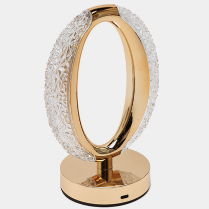 Настільна лампа 3 кольори Crystal Diamond, від USB, Золотий / Акумуляторний світильник-нічник з сенсорним перемикачем