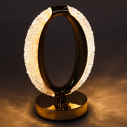 Настільна лампа 3 кольори Crystal Diamond, від USB, Золотий / Акумуляторний світильник-нічник з сенсорним перемикачем