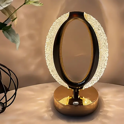 Настільна лампа 3 кольори Crystal Diamond, від USB, Золотий / Акумуляторний світильник-нічник з сенсорним перемикачем