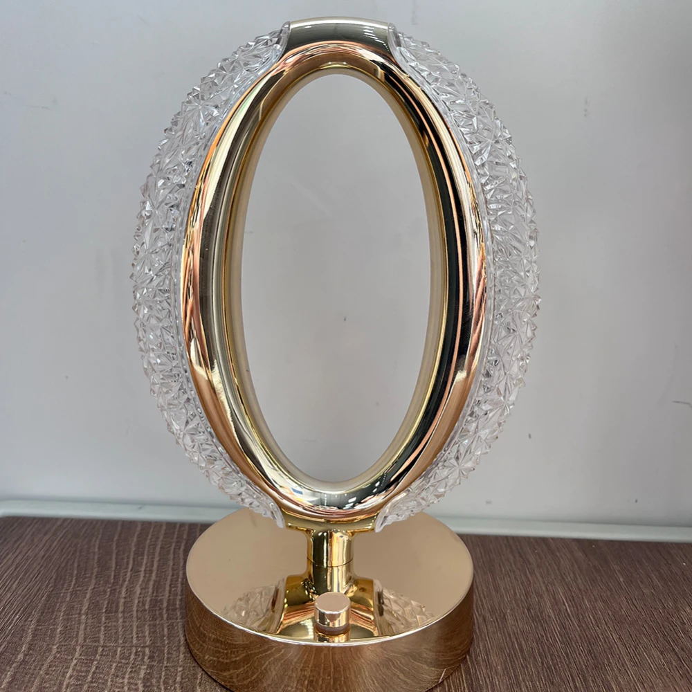 Настільна лампа 3 кольори Crystal Diamond, від USB, Золотий / Акумуляторний світильник-нічник з сенсорним перемикачем