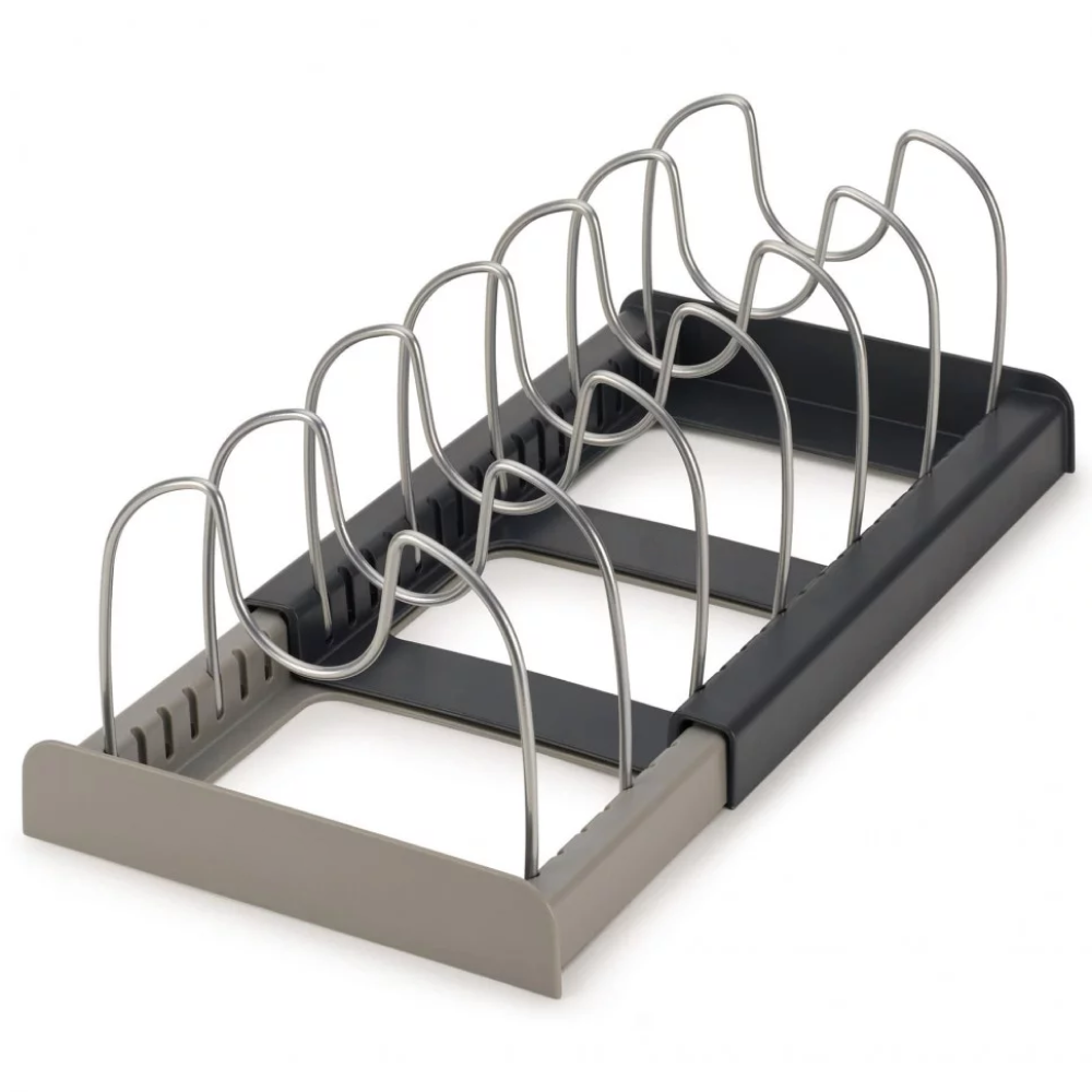 Розширюваний органайзер для зберігання кришок та сковорідок, DISH RACK, Сірий / Підставка для кришок каструль